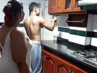 amateur Fucking the neighbor in the kitchen mature bbw